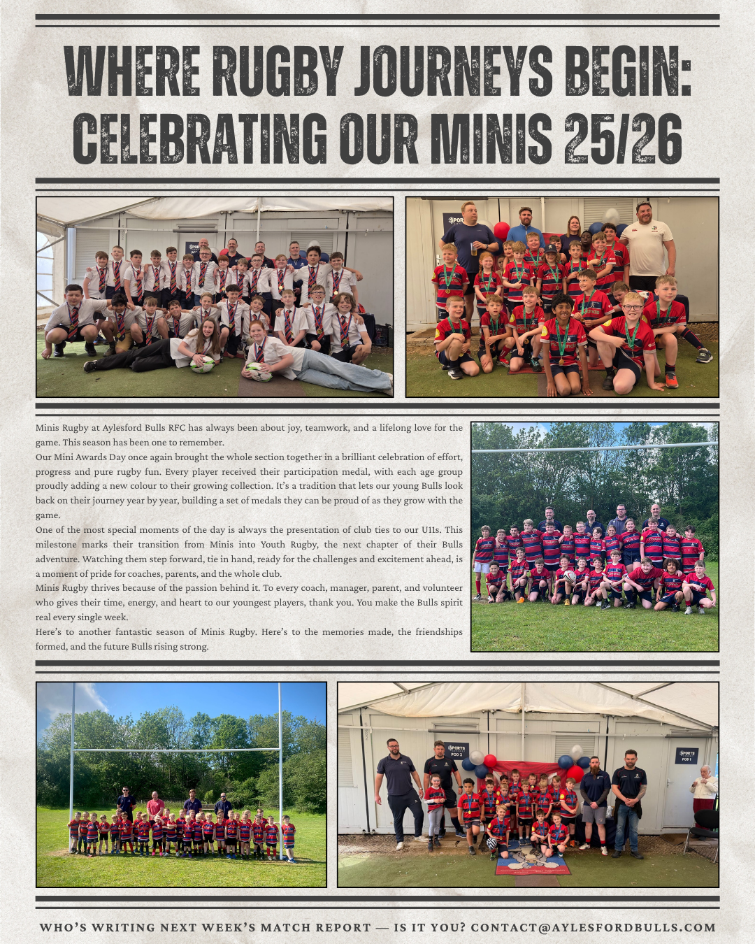 The Bulls Sheet - Seventh Edition - Third Page - Where Rugby Journeys Begin: Celebrating Our Minis 25/26